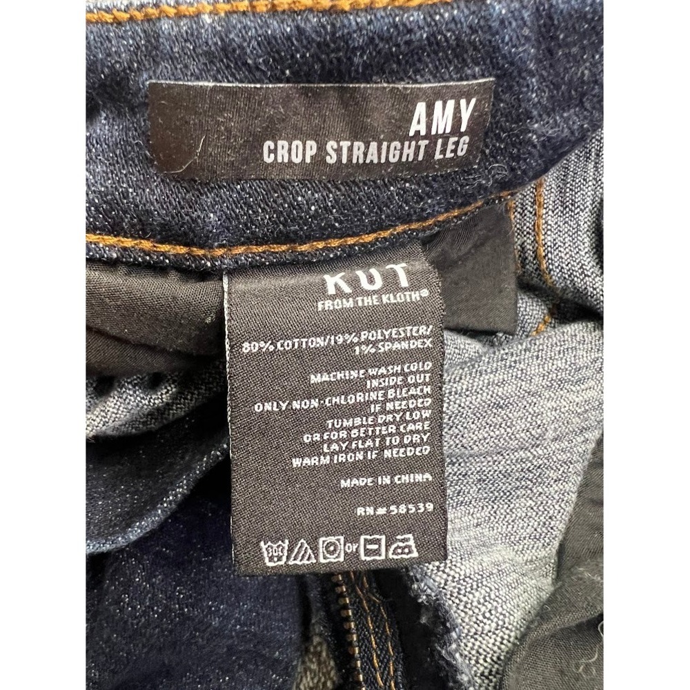 Kut from the Kloth Amy Crop Straight Leg Jeans Dark Wash Size 2 KP0216MA8 - Picture 5 of 12